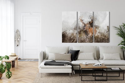 Ljuddämpande tavla - A deer painted with 3d