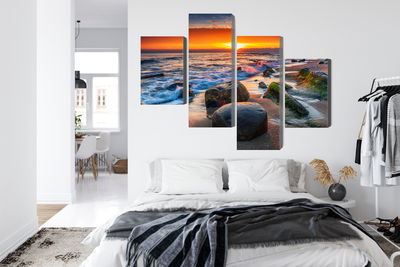 Ljuddämpande tavla - 3d beach sunset