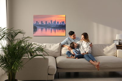 Ljuddämpande tavla - Warsaw and the sunset