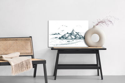 Ljuddämpande tavla - Sea of ​​rocks and seagulls