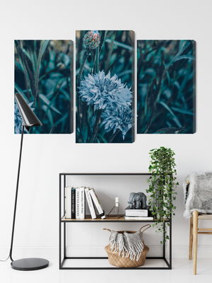 Ljuddämpande tavla - Cornflowers in the meadow 3d