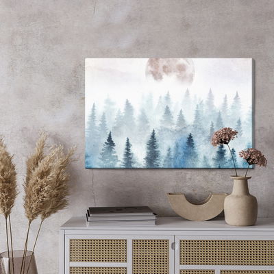 Ljuddämpande tavla - Moon above misty trees