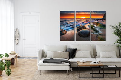 Ljuddämpande tavla - 3d beach sunset