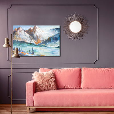 Ljuddämpande tavla - Painted mountain landscape