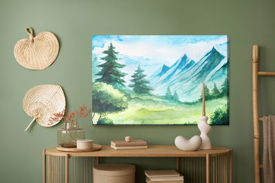 Ljuddämpande tavla - Mountain clearing painted