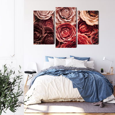 Ljuddämpande tavla - Colorful flowers close up 3d