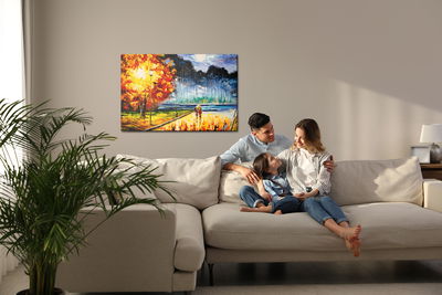 Ljuddämpande tavla - In love with the autumn park