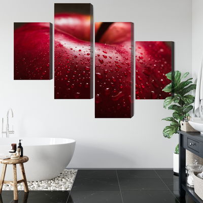 Ljuddämpande tavla - Red apple on a macro scale