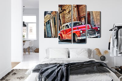 Ljuddämpande tavla - Old american car and havana