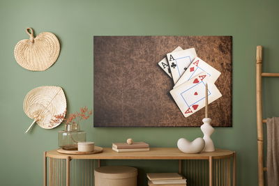 Ljuddämpande tavla - Old playing cards