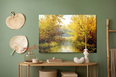 Ljuddämpande tavla - Autumn landscape with a lake