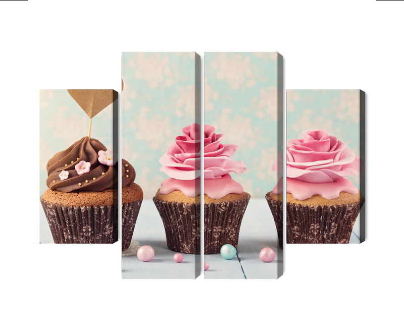 Ljuddämpande tavla - Cupcakes with cream