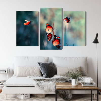 Ljuddämpande tavla - Colorful butterflies