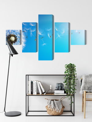 Ljuddämpande tavla - Dandelion with flying seeds