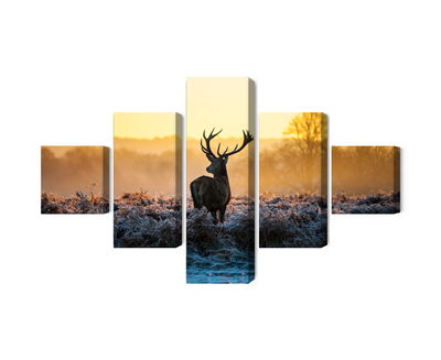 Ljuddämpande tavla - Deer on the rut in 3d