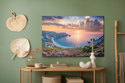 Ljuddämpande tavla - Sunset over the sea bay