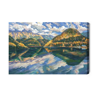 Ljuddämpande tavla - Artistic mountain landscape