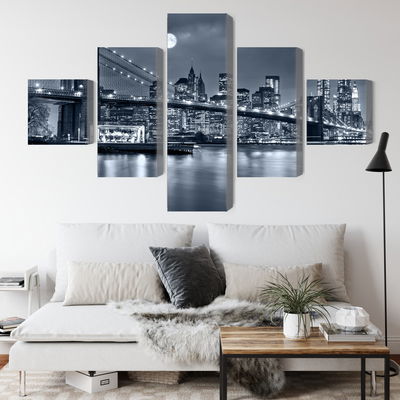 Ljuddämpande tavla - Night panorama of New York