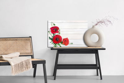 Ljuddämpande tavla - Red poppies on a background