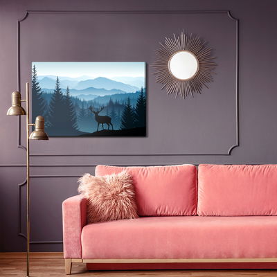 Ljuddämpande tavla - Silhouette of a deer against