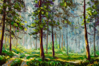 Ljuddämpande tavla - The forest landscape as if