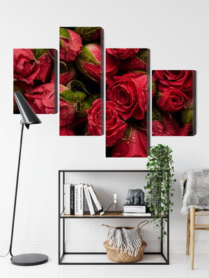 Ljuddämpande tavla - Roses with water drops