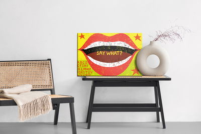 Ljuddämpande tavla - Red lips retro style