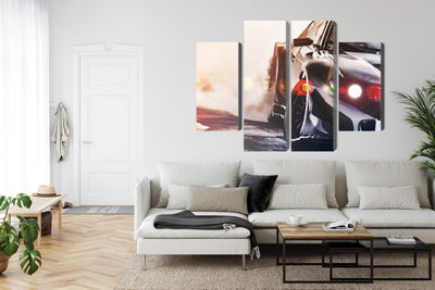 Ljuddämpande tavla - Black drifting 3d car