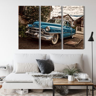 Ljuddämpande tavla - A blue cadillac eldorado