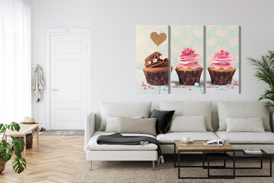 Ljuddämpande tavla - Cupcakes with cream