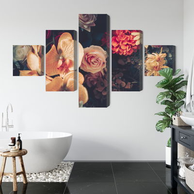 Ljuddämpande tavla - Multi-colored flowers