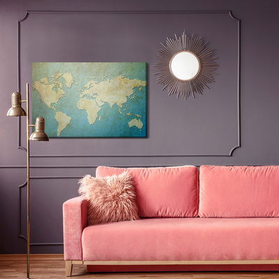 Ljuddämpande tavla - Decorative world map