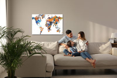 Ljuddämpande tavla - World map - graffiti