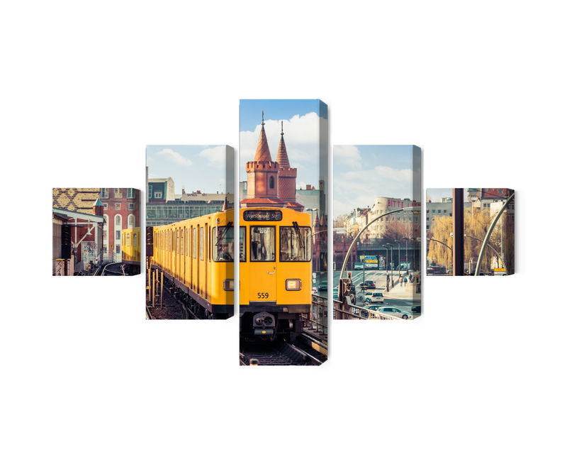 Ljuddämpande tavla - Yellow train in berlin