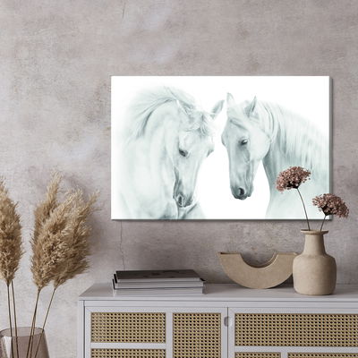 Ljuddämpande tavla - Two white horses