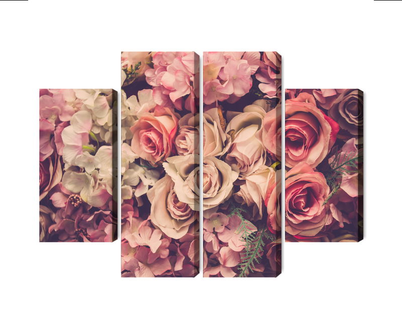 Ljuddämpande tavla - Delicate colorful 3d flowers