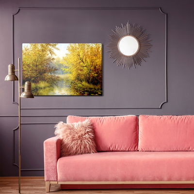 Ljuddämpande tavla - Autumn landscape with a lake