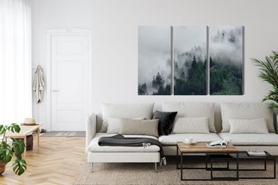 Ljuddämpande tavla - Green misty forest