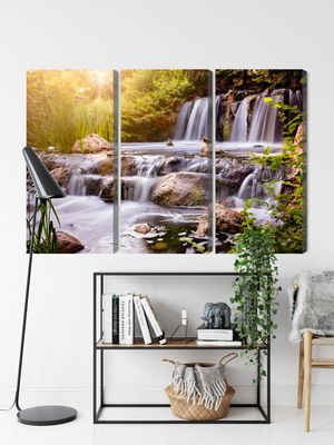 Ljuddämpande tavla - Waterfall at sunset
