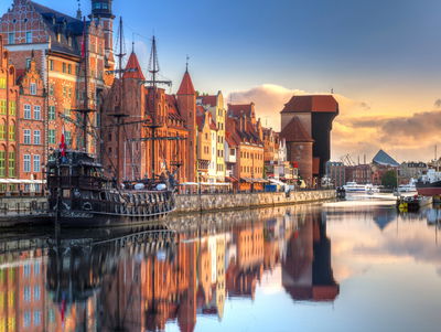 Ljuddämpande tavla - Gdansk motlawa at sunrise