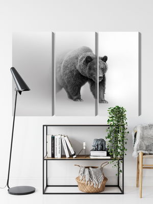 Ljuddämpande tavla - Bear in the fog 3d