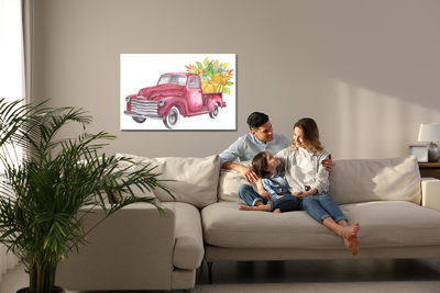 Ljuddämpande tavla - Retro vegetable truck