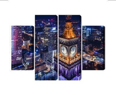 Ljuddämpande tavla - Warsaw panorama at night