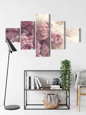 Ljuddämpande tavla - Peonies in shades of pink