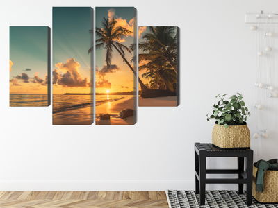 Ljuddämpande tavla - Sunset on the dominican beach