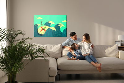 Ljuddämpande tavla - Woman on the dial among