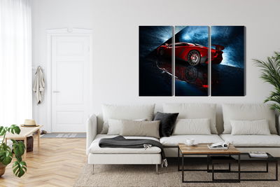 Ljuddämpande tavla - Sports car on an abstract