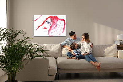 Ljuddämpande tavla - Portrait of a woman in a hat