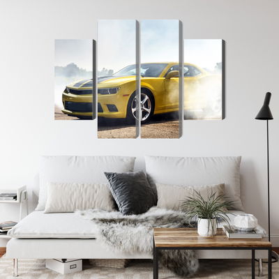 Ljuddämpande tavla - 3d drifting yellow car