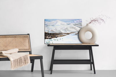 Ljuddämpande tavla - Landscape with snow-capped